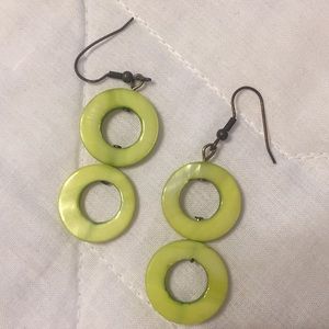 Green shell earrings
